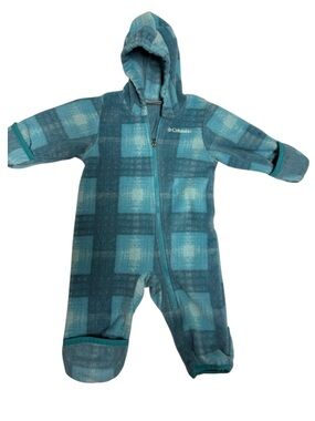 🫐2for20🫐Columbia Teal Plush Fleece Hooded Infant Bunting
